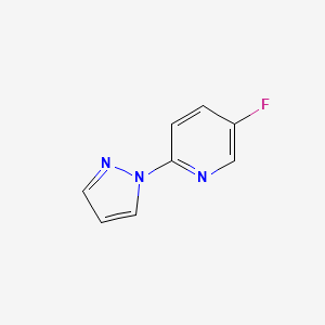 molecular formula C8H6FN3 B15046335 5-Fluoro-2-(1-pyrazolyl)pyridine 