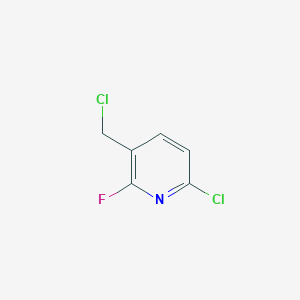 molecular formula C6H4Cl2FN B15046366 6-Chloro-3-(chloromethyl)-2-fluoropyridine 