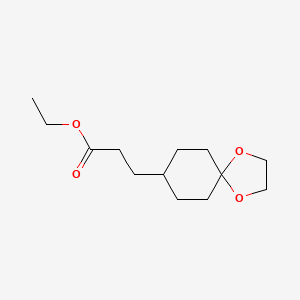 molecular formula C13H22O4 B15046496 Ethyl 3-(1,4-Dioxaspiro[4.5]decan-8-yl)propionate 