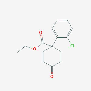 molecular formula C15H17ClO3 B15046660 Ethyl 1-(2-Chlorophenyl)-4-oxocyclohexanecarboxylate CAS No. 1385694-52-9