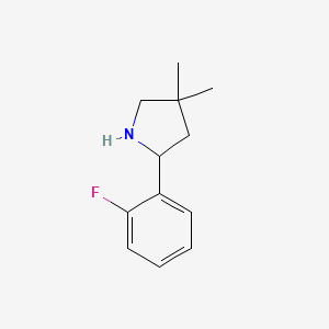 molecular formula C12H16FN B15046671 2-(2-Fluorophenyl)-4,4-dimethylpyrrolidine 