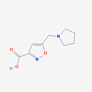 molecular formula C9H12N2O3 B15047026 5-(Pyrrolidin-1-ylmethyl)isoxazole-3-carboxylic acid 