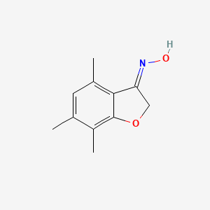 molecular formula C11H13NO2 B15047074 N-[(3E)-4,6,7-trimethyl-2,3-dihydro-1-benzofuran-3-ylidene]hydroxylamine 