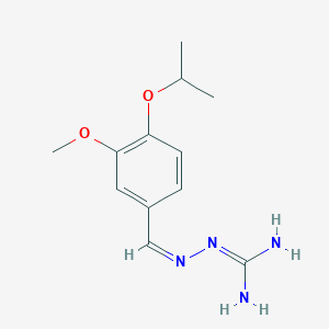 molecular formula C12H18N4O2 B15047101 N-[(E)-{[3-methoxy-4-(propan-2-yloxy)phenyl]methylidene}amino]guanidine 