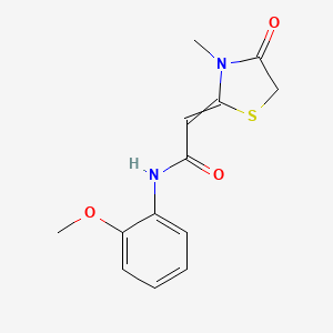 molecular formula C13H14N2O3S B15047143 N-(2-methoxyphenyl)-2-(3-methyl-4-oxo-1,3-thiazolidin-2-ylidene)acetamide 