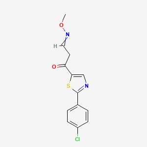 molecular formula C13H11ClN2O2S B15047202 1-[2-(4-Chlorophenyl)-1,3-thiazol-5-YL]-3-(methoxyimino)propan-1-one 