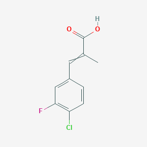 molecular formula C10H8ClFO2 B15047220 3-(4-Chloro-3-fluorophenyl)-2-methylprop-2-enoic acid 