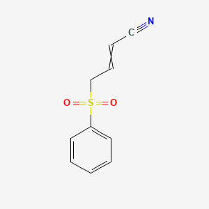 molecular formula C10H9NO2S B15047345 4-(Benzenesulfonyl)but-2-enenitrile 