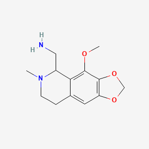 molecular formula C13H18N2O3 B15047374 1-(4-Methoxy-6-methyl-5,6,7,8-tetrahydro[1,3]dioxolo[4,5-g]isoquinolin-5-yl)methanamine 