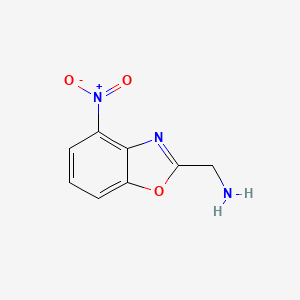 molecular formula C8H7N3O3 B15047384 4-Nitrobenzoxazole-2-methanamine 