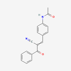 molecular formula C18H14N2O2 B15047401 N-[4-(2-Benzoyl-2-cyanoeth-1-EN-1-YL)phenyl]acetamide 