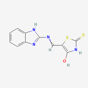 molecular formula C11H8N4OS2 B15047429 (5Z)-5-{[(1H-1,3-benzodiazol-2-yl)amino]methylidene}-2-sulfanylidene-1,3-thiazolidin-4-one 