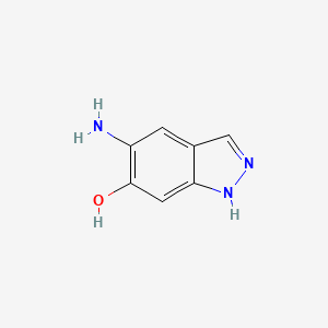 molecular formula C7H7N3O B15047453 5-amino-1H-indazol-6-ol 