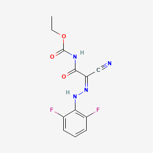 molecular formula C12H10F2N4O3 B15047472 ethyl N-[(E)-cyano[2-(2,6-difluorophenyl)hydrazin-1-ylidene]carbonyl]carbamate 