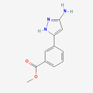 molecular formula C11H11N3O2 B15047525 Methyl 3-(3-amino-1H-pyrazol-5-yl)benzoate 