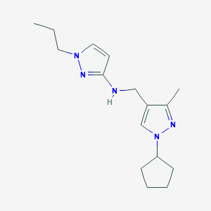 molecular formula C16H25N5 B15047577 N-[(1-cyclopentyl-3-methyl-1H-pyrazol-4-yl)methyl]-1-propyl-1H-pyrazol-3-amine 