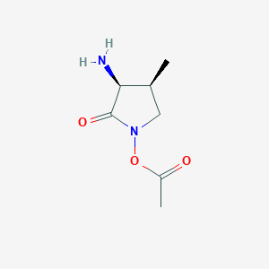 molecular formula C7H12N2O3 B15047598 cis-3-Amino-1-hydroxy-4-methylpyrrolidin-2-one acetate 