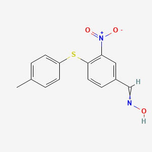 molecular formula C14H12N2O3S B15047604 N-({4-[(4-methylphenyl)sulfanyl]-3-nitrophenyl}methylidene)hydroxylamine 