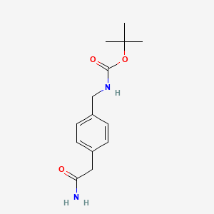 molecular formula C14H20N2O3 B15047619 2-[4-[(Boc-amino)methyl]phenyl]acetamide 