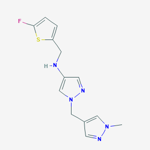 molecular formula C13H14FN5S B15047659 N-[(5-fluorothiophen-2-yl)methyl]-1-[(1-methyl-1H-pyrazol-4-yl)methyl]-1H-pyrazol-4-amine 