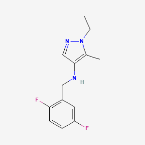 molecular formula C13H15F2N3 B15047710 N-[(2,5-difluorophenyl)methyl]-1-ethyl-5-methyl-1H-pyrazol-4-amine 