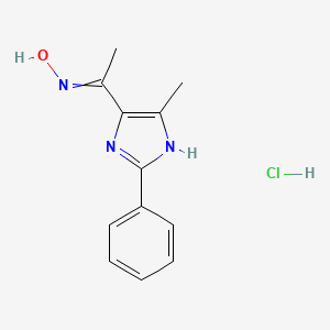 molecular formula C12H14ClN3O B15047741 N-[1-(5-Methyl-2-phenyl-1H-imidazol-4-YL)ethylidene]hydroxylamine hydrochloride 