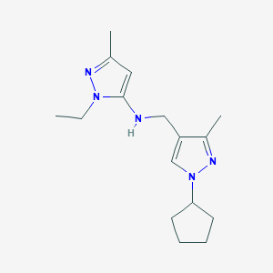 molecular formula C16H25N5 B15047750 N-[(1-cyclopentyl-3-methyl-1H-pyrazol-4-yl)methyl]-1-ethyl-3-methyl-1H-pyrazol-5-amine CAS No. 1856095-65-2