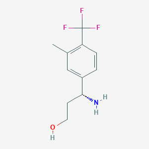 molecular formula C11H14F3NO B15047771 (3R)-3-amino-3-[3-methyl-4-(trifluoromethyl)phenyl]propan-1-ol 