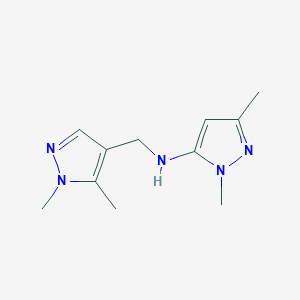 molecular formula C11H17N5 B15047813 N-[(1,5-dimethyl-1H-pyrazol-4-yl)methyl]-1,3-dimethyl-1H-pyrazol-5-amine 