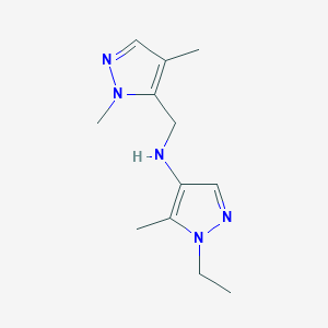 molecular formula C12H19N5 B15047822 N-[(1,4-dimethyl-1H-pyrazol-5-yl)methyl]-1-ethyl-5-methyl-1H-pyrazol-4-amine 