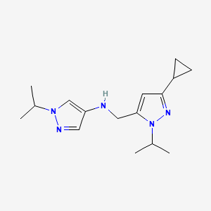 molecular formula C16H25N5 B15047827 N-{[3-cyclopropyl-1-(propan-2-yl)-1H-pyrazol-5-yl]methyl}-1-(propan-2-yl)-1H-pyrazol-4-amine 