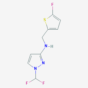 molecular formula C9H8F3N3S B15047842 1-(difluoromethyl)-N-[(5-fluorothiophen-2-yl)methyl]-1H-pyrazol-3-amine 