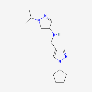 molecular formula C15H23N5 B15047872 N-[(1-cyclopentyl-1H-pyrazol-4-yl)methyl]-1-(propan-2-yl)-1H-pyrazol-4-amine 