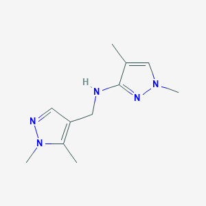 molecular formula C11H17N5 B15047905 N-[(1,5-dimethyl-1H-pyrazol-4-yl)methyl]-1,4-dimethyl-1H-pyrazol-3-amine 