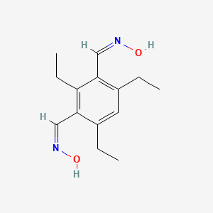 molecular formula C14H20N2O2 B15047929 (E)-N-({2,4,6-triethyl-3-[(E)-(hydroxyimino)methyl]phenyl}methylidene)hydroxylamine 