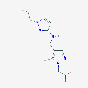 molecular formula C13H19F2N5 B15047964 N-{[1-(2,2-difluoroethyl)-5-methyl-1H-pyrazol-4-yl]methyl}-1-propyl-1H-pyrazol-3-amine 