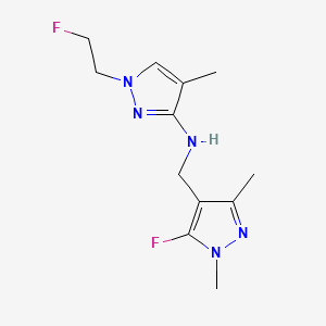 molecular formula C12H17F2N5 B15047993 N-[(5-fluoro-1,3-dimethyl-1H-pyrazol-4-yl)methyl]-1-(2-fluoroethyl)-4-methyl-1H-pyrazol-3-amine 