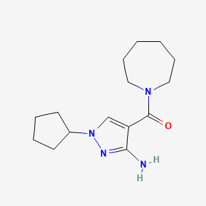 molecular formula C15H24N4O B15048063 4-(azepane-1-carbonyl)-1-cyclopentyl-1H-pyrazol-3-amine 