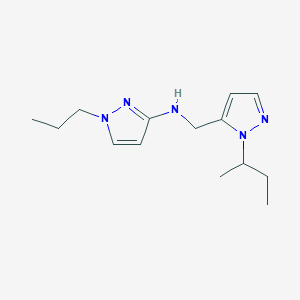molecular formula C14H23N5 B15048128 N-{[1-(butan-2-yl)-1H-pyrazol-5-yl]methyl}-1-propyl-1H-pyrazol-3-amine 