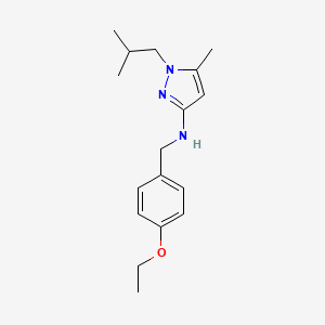 molecular formula C17H25N3O B15048135 N-[(4-ethoxyphenyl)methyl]-5-methyl-1-(2-methylpropyl)-1H-pyrazol-3-amine 