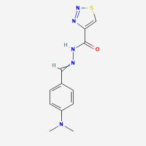 molecular formula C12H13N5OS B15048165 N'-{[4-(dimethylamino)phenyl]methylidene}-1,2,3-thiadiazole-4-carbohydrazide 