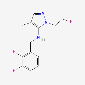 molecular formula C13H14F3N3 B15048343 N-[(2,3-difluorophenyl)methyl]-1-(2-fluoroethyl)-4-methyl-1H-pyrazol-5-amine 