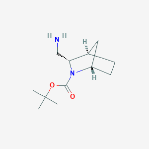 molecular formula C12H22N2O2 B15048372 tert-butyl (1S,3S,4R)-3-(aminomethyl)-2-azabicyclo[2.2.1]heptane-2-carboxylate 