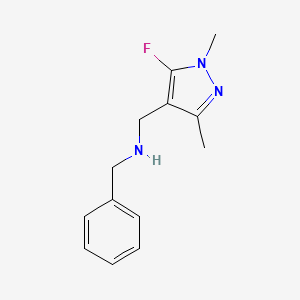 molecular formula C13H16FN3 B15048381 benzyl[(5-fluoro-1,3-dimethyl-1H-pyrazol-4-yl)methyl]amine CAS No. 1856053-00-3