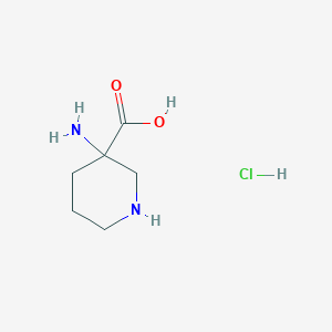 molecular formula C6H13ClN2O2 B15048456 3-Aminopiperidine-3-carboxylic acid hydrochloride 