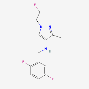 molecular formula C13H14F3N3 B15048461 N-[(2,5-difluorophenyl)methyl]-1-(2-fluoroethyl)-3-methyl-1H-pyrazol-4-amine 