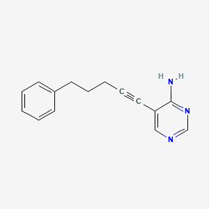 molecular formula C15H15N3 B15048473 5-(5-Phenylpent-1-yn-1-yl)pyrimidin-4-amine 