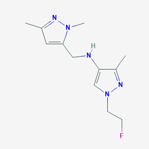 molecular formula C12H18FN5 B15048486 N-[(1,3-dimethyl-1H-pyrazol-5-yl)methyl]-1-(2-fluoroethyl)-3-methyl-1H-pyrazol-4-amine 
