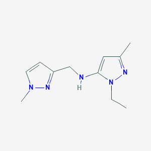 molecular formula C11H17N5 B15048517 1-ethyl-3-methyl-N-[(1-methyl-1H-pyrazol-3-yl)methyl]-1H-pyrazol-5-amine 