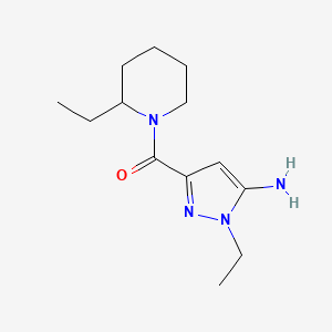 molecular formula C13H22N4O B15048546 1-ethyl-3-(2-ethylpiperidine-1-carbonyl)-1H-pyrazol-5-amine 